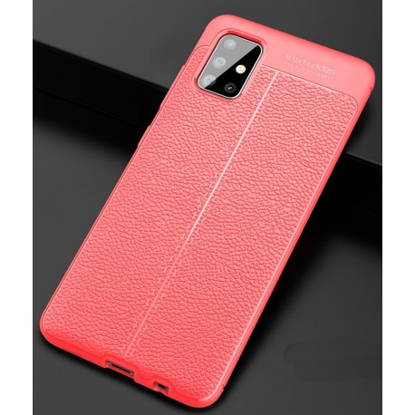 Etui na telefon KARBON SKÓRA Case Czerwone do Samsung Galaxy A71