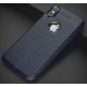 Etui iPhone X  Stylowe Pncerne ARMOR Leather Case Guma- Granatowe
