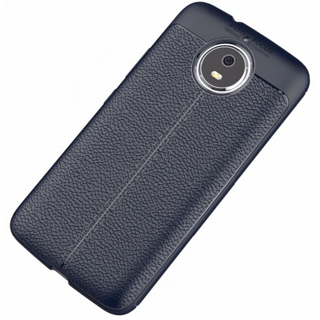 Motorola Moto G5s etui  Pancerne KARBON Case SKÓRA- Granatowe
