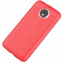 Motorola Moto G5s etui  Pancerne KARBON Case SKÓRA- Czerwone