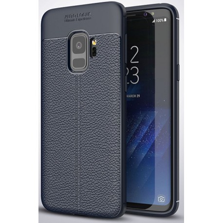 Samsung Galaxy S9 etui  Pancerne KARBON Case SKÓRA- Granatowe
