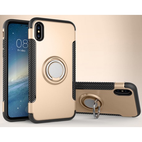 iPhone X etui magnetyczne RING HOLDER case Złote