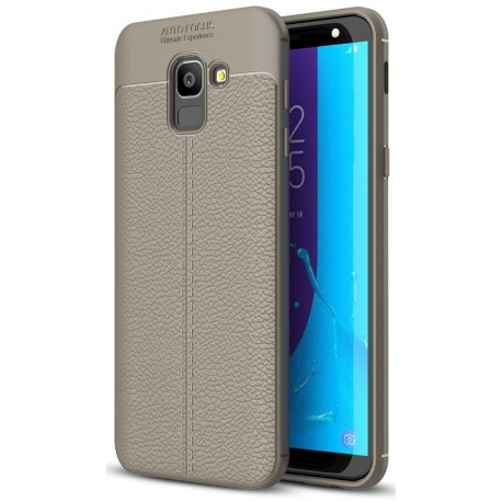 Samsung Galaxy J6 2018 etui  Pancerne KARBON Case SKÓRA - Grafitowe