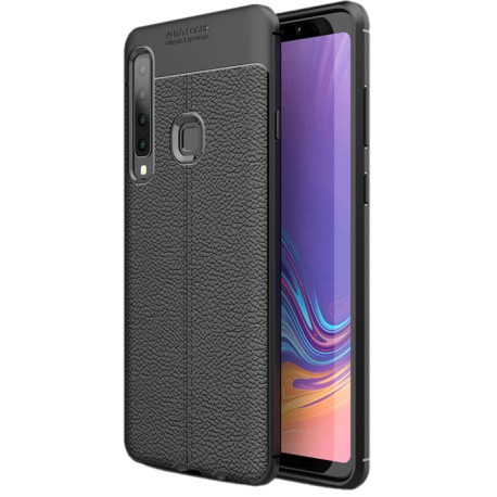 Samsung Galaxy A9 2018 etui na telefon KARBON Case SKÓRA - Czarne