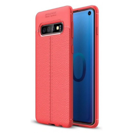 Samsung Galaxy S10 etui na telefon KARBON Case SKÓRA - Czerwone