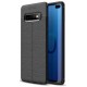 Etui na telefon Samsung Galaxy S10+ Plus KARBON Case SKÓRA - Czarne
