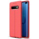 Etui na telefon Samsung Galaxy S10+ Plus KARBON Case SKÓRA - Czerwone